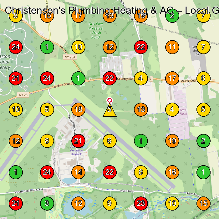 Christensen's Plumbing Heating & AC Hvac Contractor GeoGrid ranking map for None